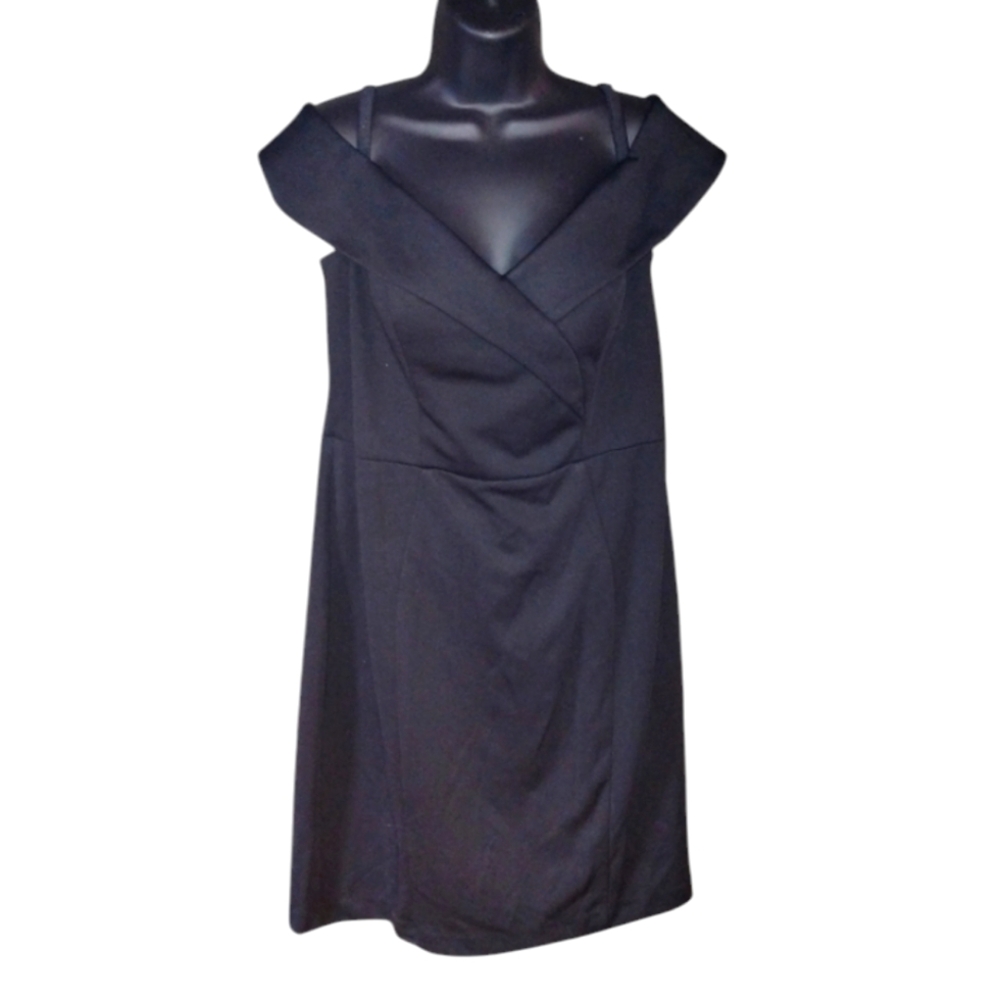 Emma Street NWT Black dress rolled collar off the shoulder with straps